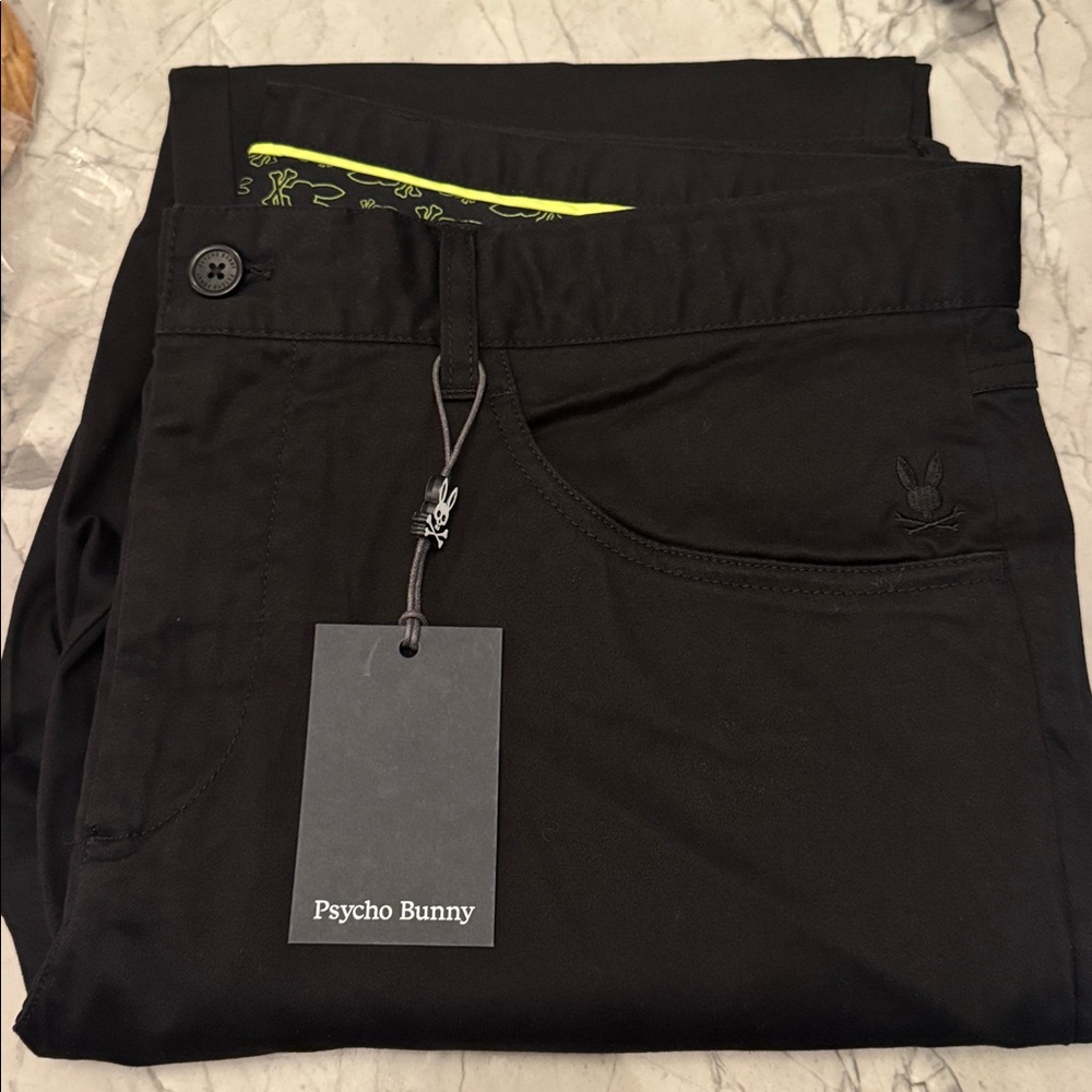 Psycho Bunny Men's Black Chinos